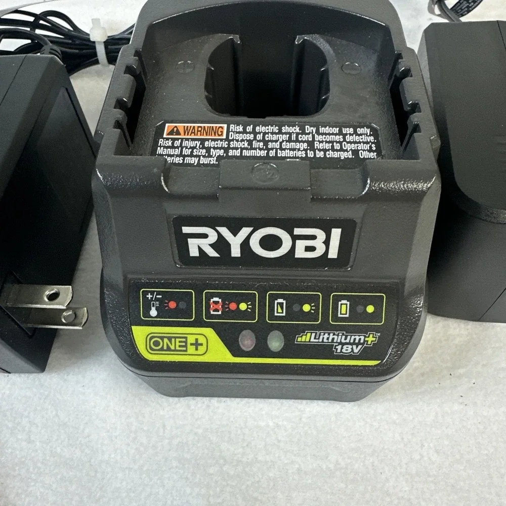 (3) Ryobi ONE+ P118B 18 Volt Lithium Ion Battery Charger's Tested Working Pair